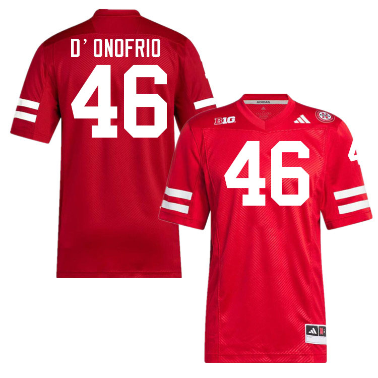 Men #46 Thomas D'Onofrio Nebraska Cornhuskers College Football Jerseys Stitched Sale-Scarlet